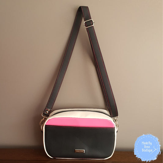 Hot Pink Accent Cross Body Bag