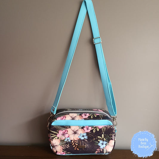 Blue Floral Cross Body Bag