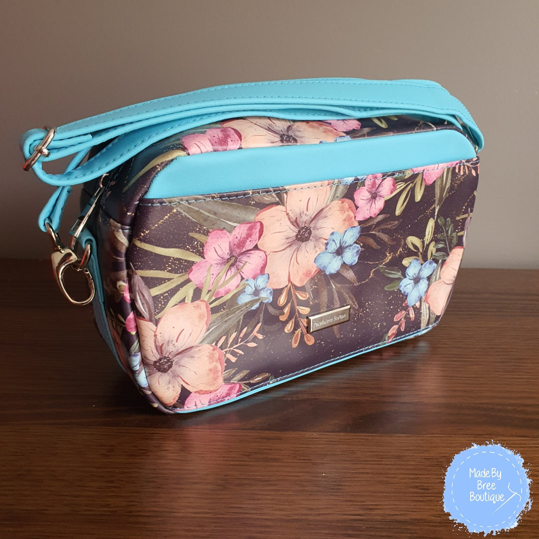 Blue Floral Cross Body Bag