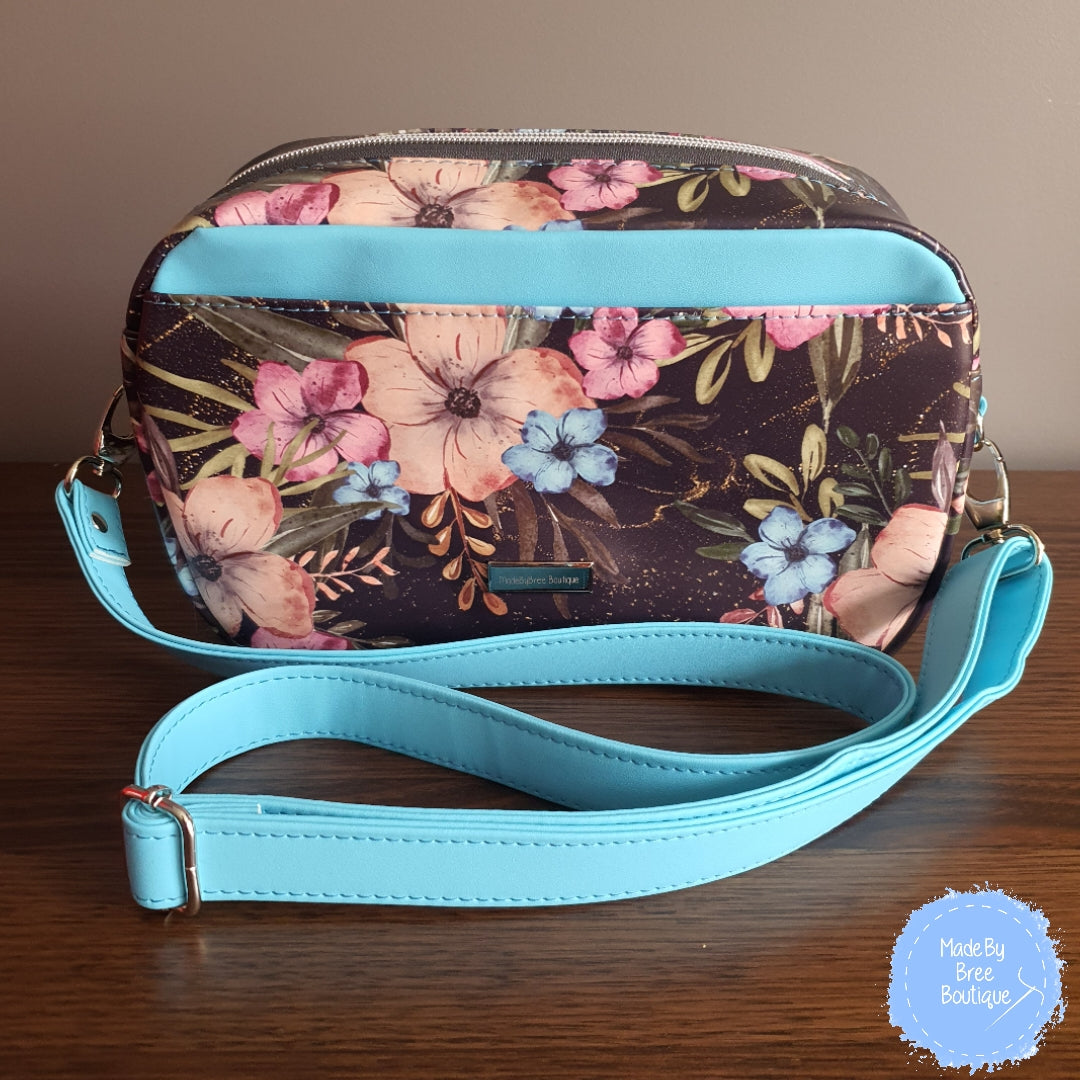 Blue Floral Cross Body Bag