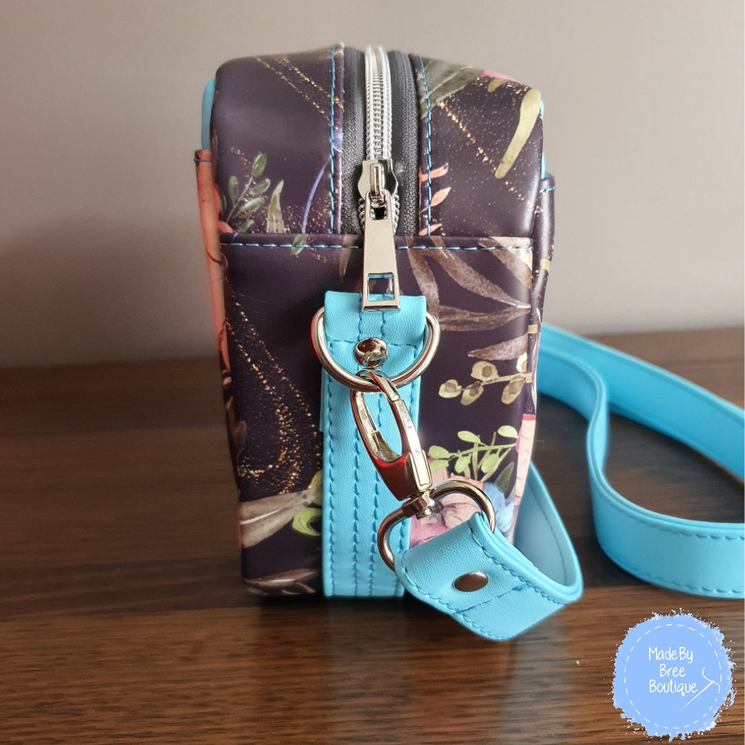 Blue Floral Cross Body Bag