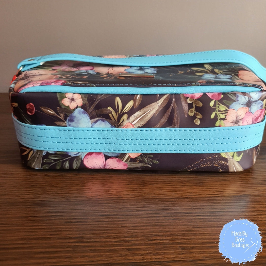 Blue Floral Cross Body Bag