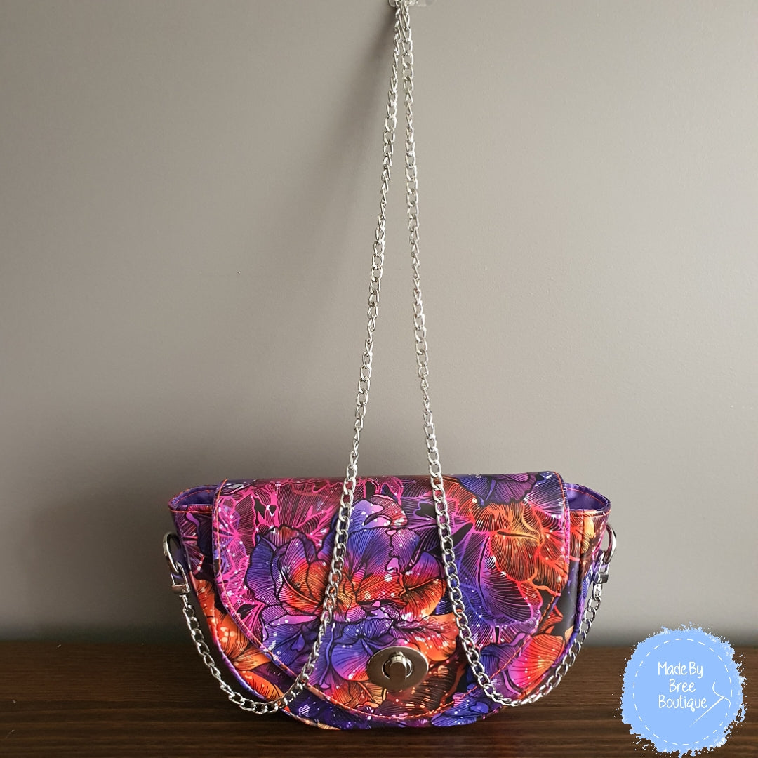 Neon Floral Chain Bag