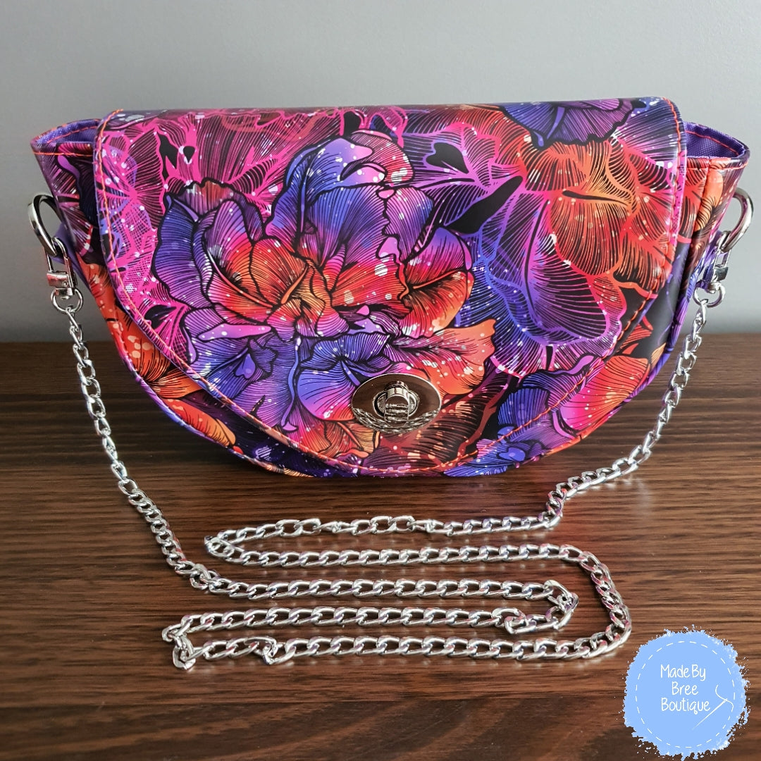 Neon Floral Chain Bag