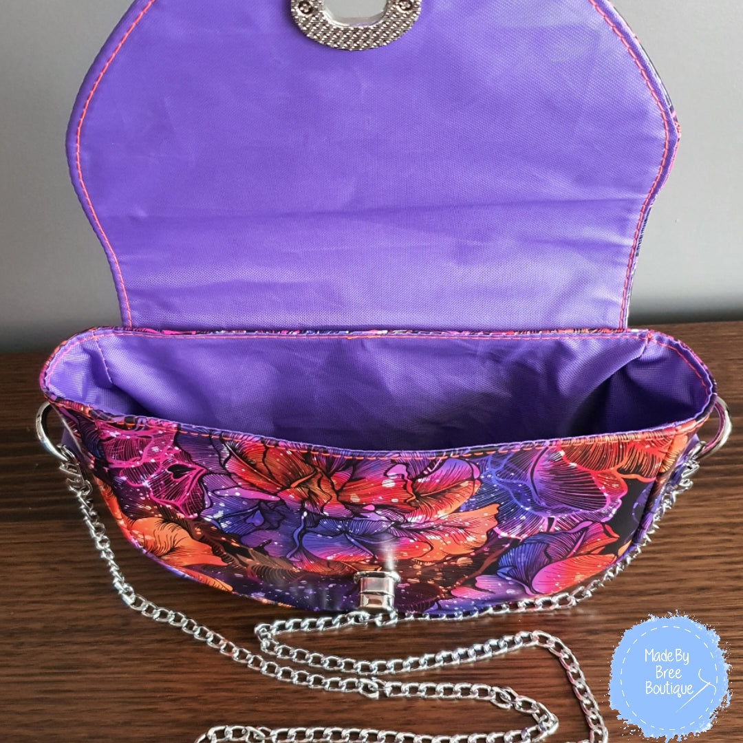 Neon Floral Chain Bag