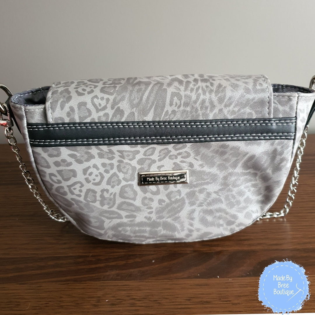 Grey Leopard Chain Bag