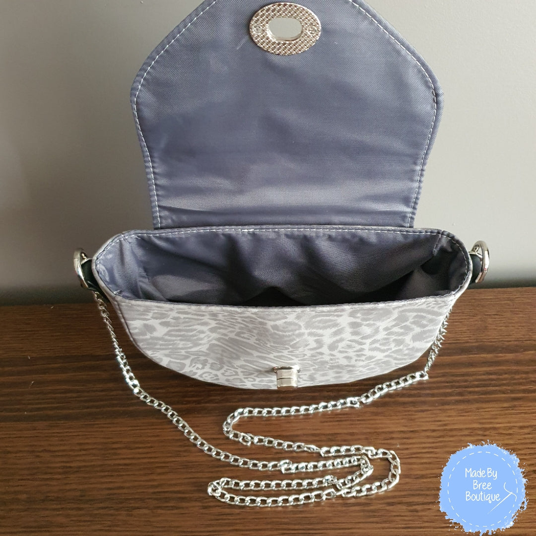 Grey Leopard Chain Bag